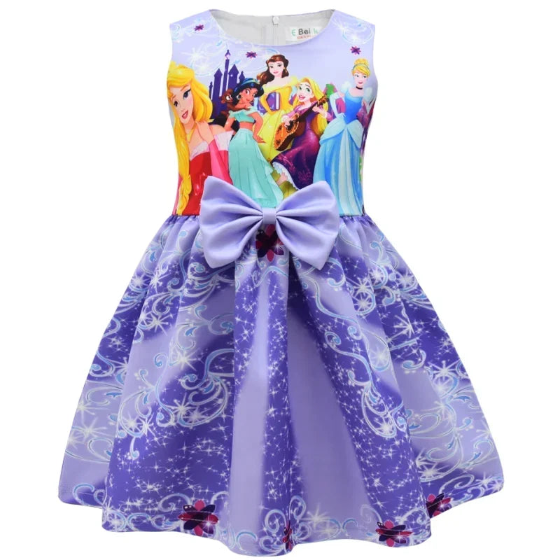 Kids Princess Dress for Girls Cartoon Mermaid Ariel Cinderella Tangled Belle Princess Dress Birthday Christmas Party Dresses