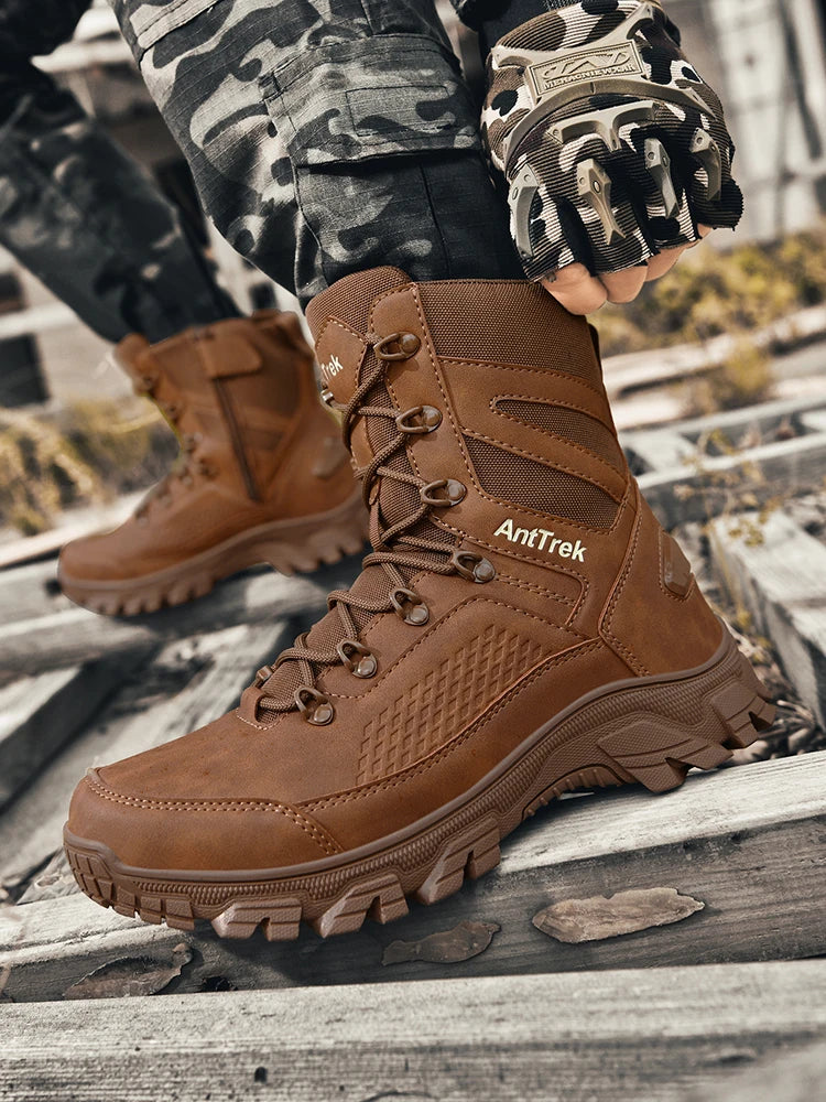 Men's High-Top Outdoor Hiking Boots, Casual, Comfortable and Warm Hiking Boots