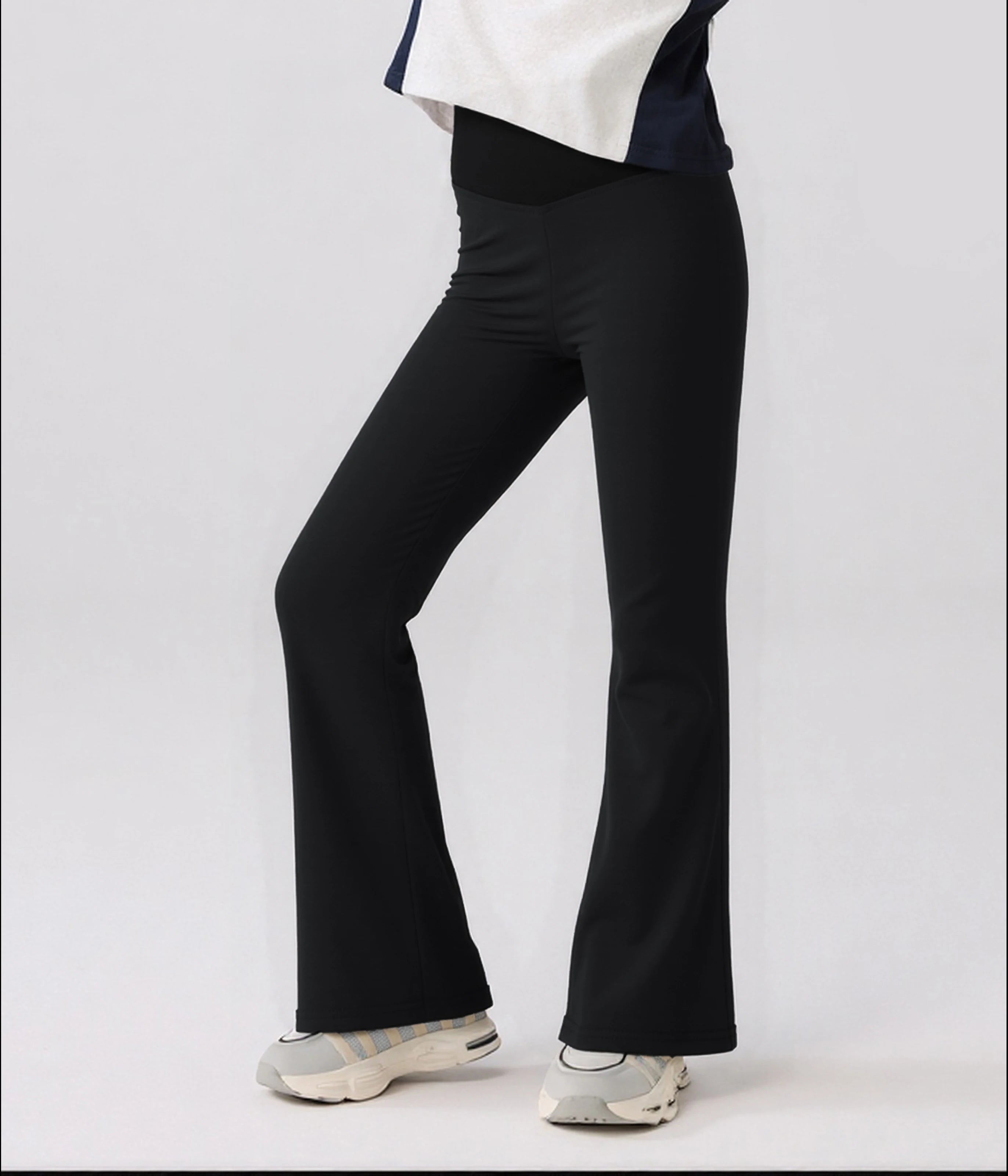 Girls Flared Pants High Waist Yoga Leggings Teenagers Stretch Elastic Waistband Kids Sportswear Trousers Autumn Spring