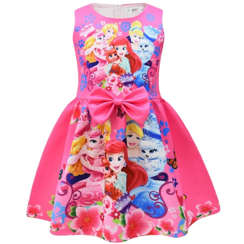 Kids Princess Dress for Girls Cartoon Mermaid Ariel Cinderella Tangled Belle Princess Dress Birthday Christmas Party Dresses