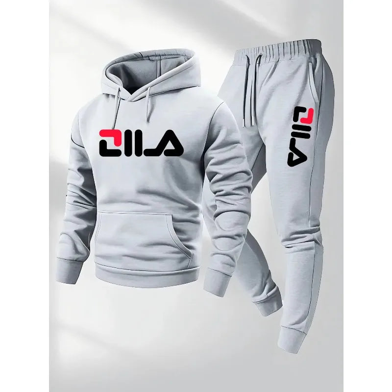 Spring and Autumn men's casual suit hooded sweatshirt and sweatpants 2-in-1 comfortable suit suitable for both men and women