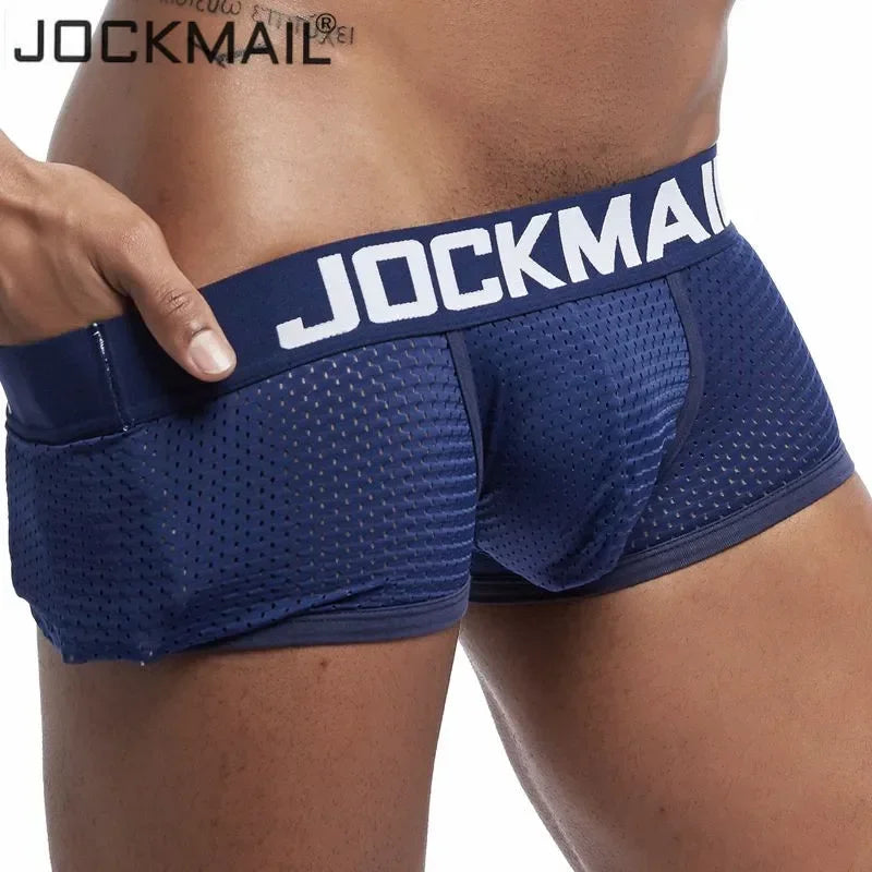JOCKMAIL 4PCS/Lot Boxer Men Mesh Breathable Boxershorts Men Underwear Shorts Panties Men Cuecas Boxer Underpants Calzoncillos