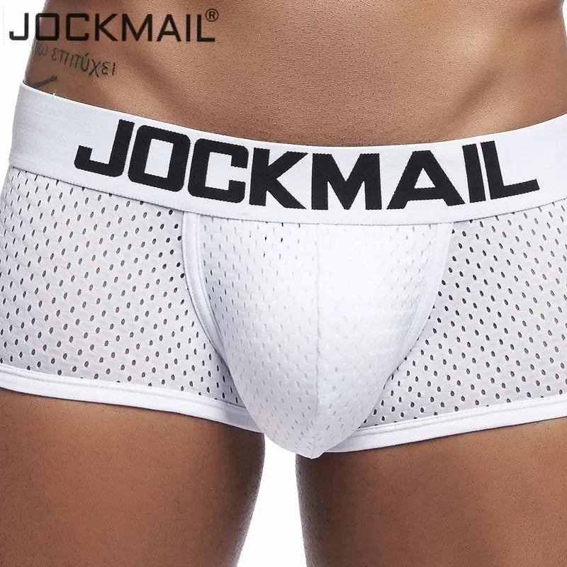 JOCKMAIL 4PCS/Lot Boxer Men Mesh Breathable Boxershorts Men Underwear Shorts Panties Men Cuecas Boxer Underpants Calzoncillos