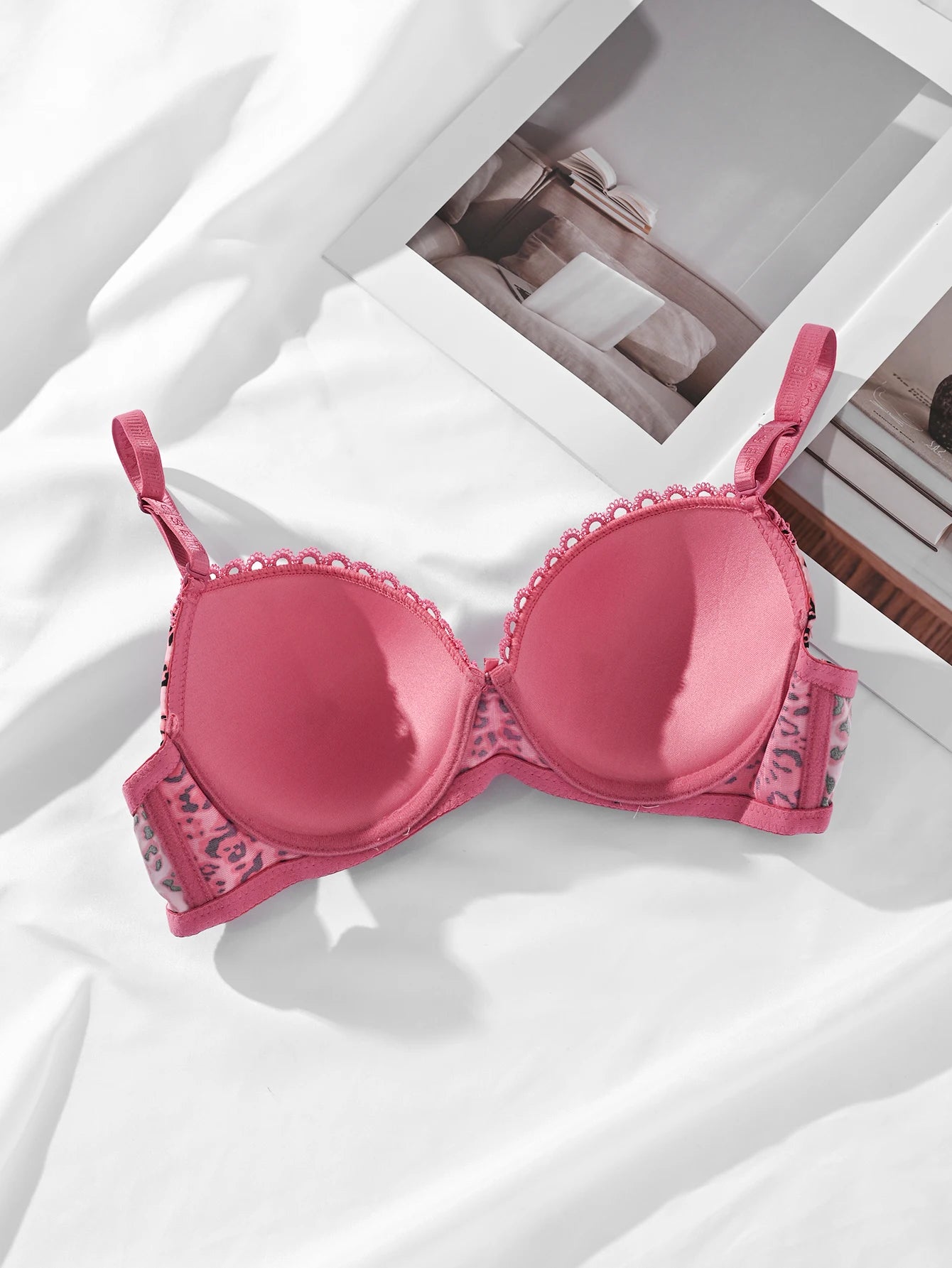 Diana Rose Leopard print Push Up Bra For Women With steel ring B Cup Bra Lady's Underwear High Quality