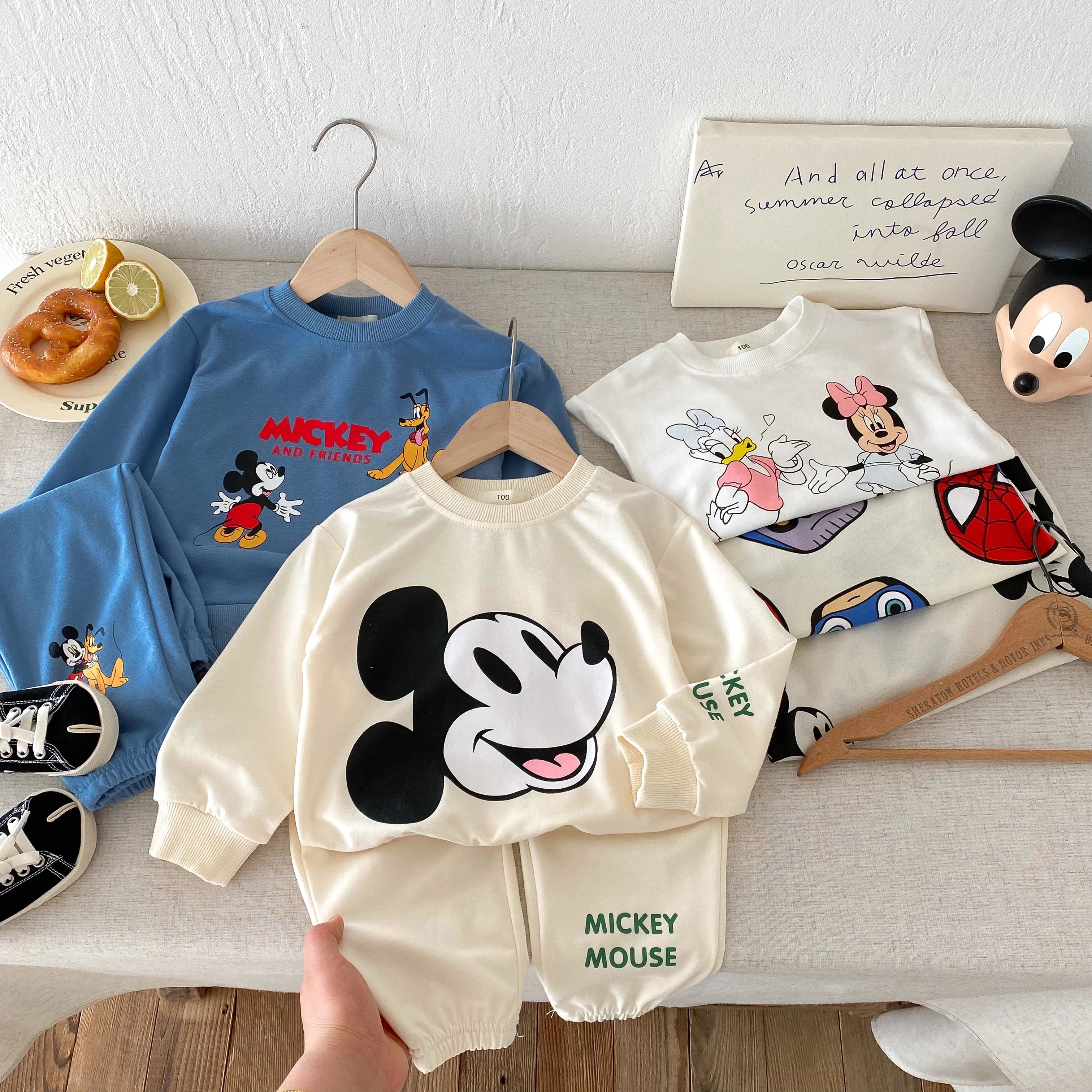 Brand Long Sleeve Suits Print Crewneck Sweatshirt+pants 2piece Set Baby Boys Girls Casual Sports Clothes Cute Tops Sweatpants